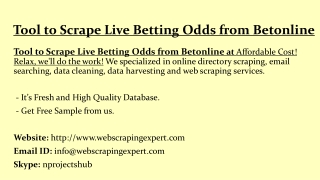 Tool to Scrape Live Betting Odds from Betonline