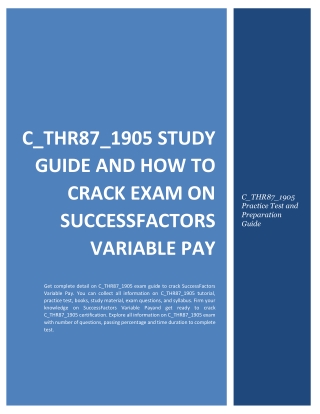 C_THR87_1905 Study Guide and How to Crack Exam on SuccessFactors Variable Pay