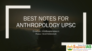 Best Notes For anthropology UPSC