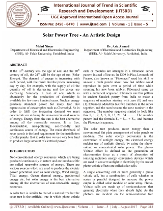 Solar Power Tree An Artistic Design