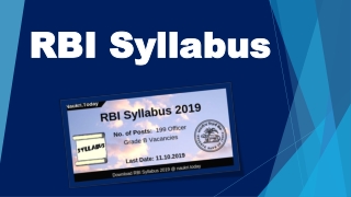 RBI Syllabus 2019 | Download 199 Officer Grade B Posts Exam Pattern