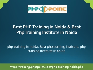 Best PHP Training in Noida & Best Php Training Institute in Noida
