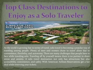 Top Class Destinations to Enjoy as a Solo Traveler