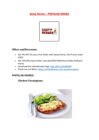 15% Off - Zesty Parma-Cranbourne - Order Food Online