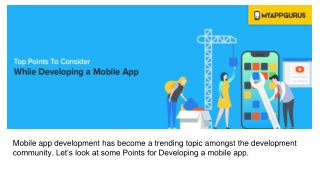 Top Points to Consider While Developing a Mobile App
