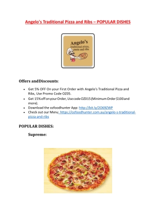 Angelo's Traditional Pizza and Ribs-Padstow - Order Food Online