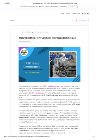 What are benefits of IATF 16949 Certification ? Knowledge about AUdit Stage