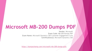 Highly Demand Microsoft MB-200 Exam dumps