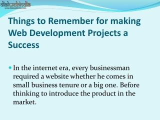 Making Web Development Projects a Success