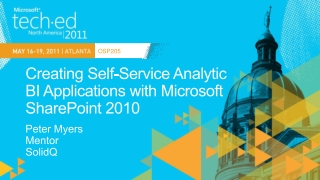 Creating Self-Service Analytic BI Applications with Microsoft SharePoint 2010