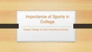 Importance of Sports in College - Avantika University