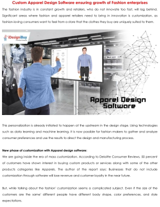 Custom Apparel Design Software ensuring growth of Fashion enterprises