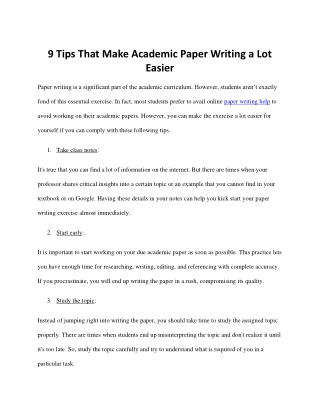 9 Tips That Make Academic Paper Writing a Lot Easier - MyAssignmentHelp