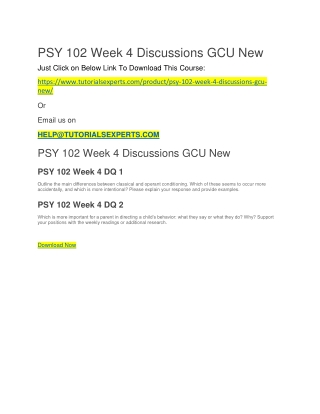 PSY 102 Week 4 Discussions GCU New