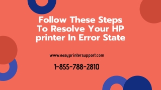 Resolve Your HP Printer In Error State With These Easy Steps