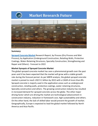 Sprayed Concrete Market Research Report - Global Forecast to 2023