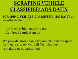 SCRAPING VEHICLE CLASSIFIED ADS DAILY