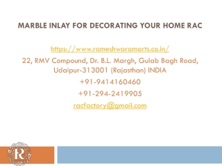 Marble Inlay for Decorating Your Home RAC