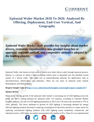 Epitaxial Wafer Market Adopts Innovation to Stay Competitive, 2018–2026