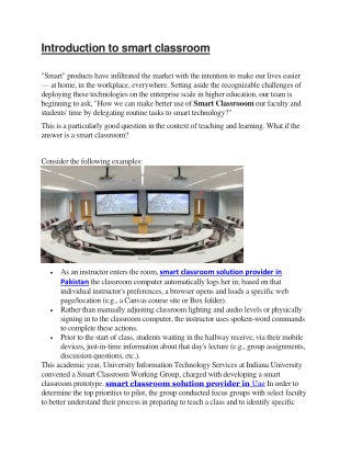 Introduction to smart classroom