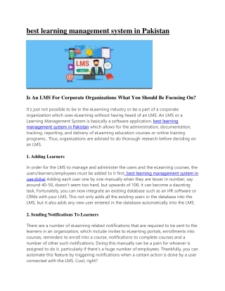 introduction to learning management system