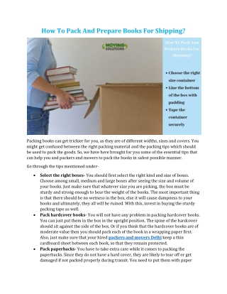How To Pack And Prepare Books For Shipping?