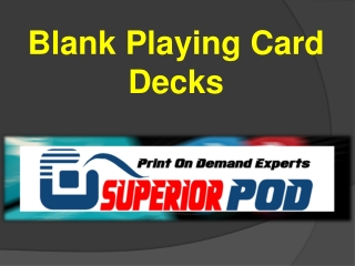 Blank Playing Card Decks