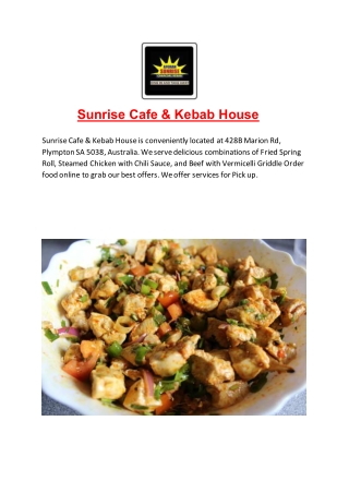 15% Off - Sunrise Cafe & Kebab House-Aldinga - Order Food Online