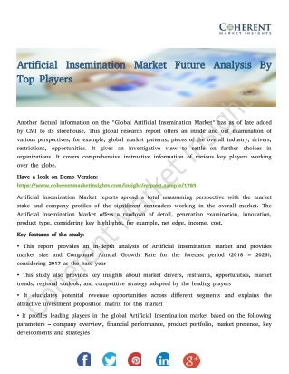 Artificial Insemination Market Future Analysis By Top Players