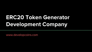 ERC20 Token Generator Development Company