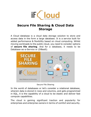 Secure File Sharing & Cloud Data Storage