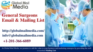 General Surgeons Email & Mailing List