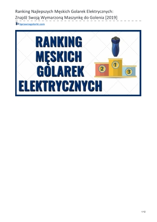 Ranking Najlepszych Męskich Golarek Elektrycznych