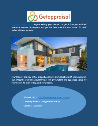 Estimate My Property Value - Getappraisal.com.au