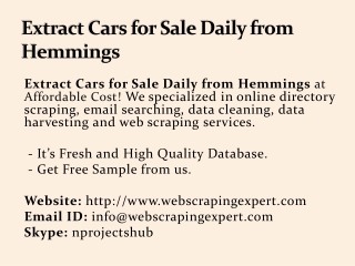 Extract Cars for Sale Daily from Hemmings