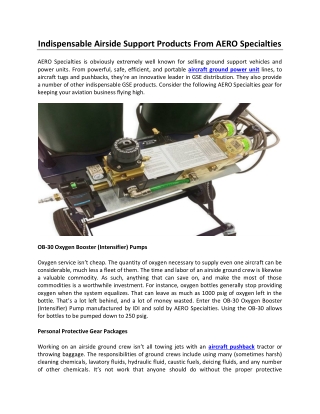 Indispensable Airside Support Products From AERO Specialties