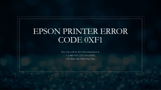 Steps to fix epson printer error code 0xf1