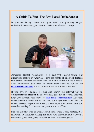 A Guide To Find The Best Local Orthodontist