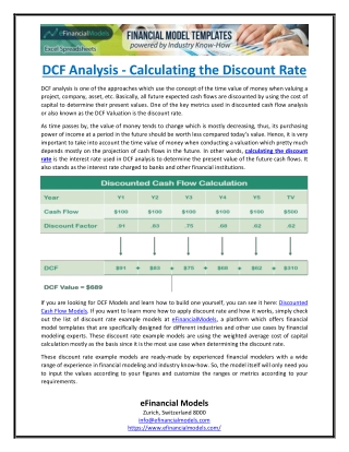 DCF Analysis - Calculating the Discount Rate