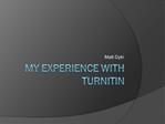 My experience with Turnitin
