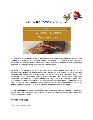 What Is ISO 22000 Certification? - SIS Certifications - Medium