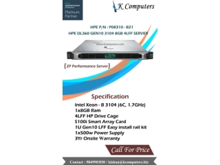 HPE DL360 GEN10 3104 8GB 4LFF Server