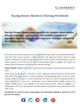 Racing Drones Market by 2026 Business Overview, Manufacturers Profile, Strategic Business Planning
