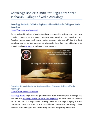 Astrology Books in India for Beginners Shree Maharshi College of Vedic Astrology