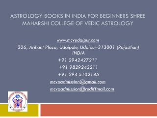 Astrology Books in India for Beginners Shree Maharshi College of Vedic Astrology