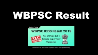 WBPSC Result 2019 Download ICDS Female Supervisor Cut off, Merit List