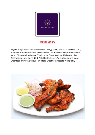 15% Off - Royal Eatery-Brunswick West - Order Food Online