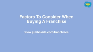 Factors to Consider When Buying a Franchise