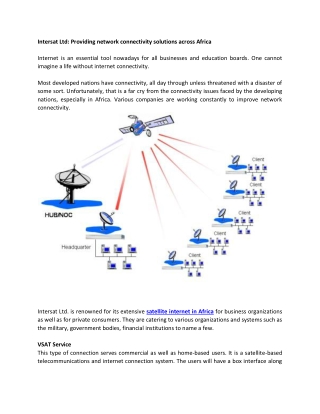 Intersat Ltd: Providing network connectivity solutions across Africa