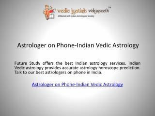 Astrologer on Phone-Indian Vedic Astrology